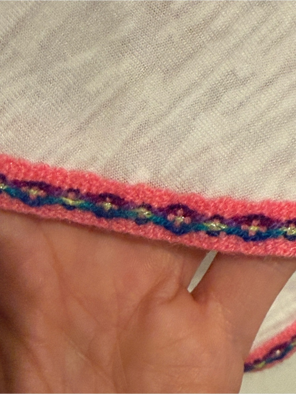 Pitusa White V-Neck Coverup with Pink Trim - Picture 6 of 6